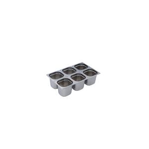 BACINELLA GN 1/6 cm.17,6x16,2xH.15 ACCIAIO INOX LUCIDO AISI 304