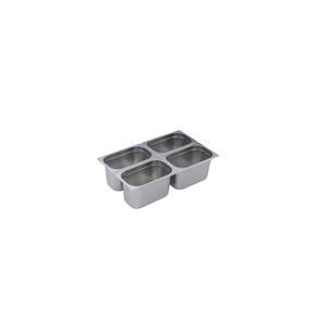 BACINELLA GN 1/4 cm.26,5x16,2xH.15 ACCIAIO INOX LUCIDO AISI 304