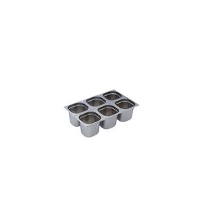 BACINELLA GN 1/6 cm.17,6x16,2xH.6,5 ACCIAIO INOX LUCIDO AISI 304