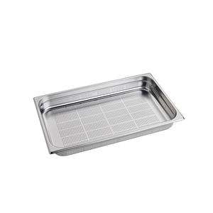 BACINELLA FORATA TUTTA GN 1/1 cm.53x32,5xH.10 ACCIAIO INOX LUCIDO AISI 304