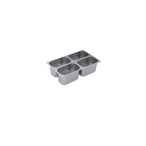 BACINELLA GN 1/4 cm.26,5x16,2xH.6,5 ACCIAIO INOX LUCIDO AISI 304