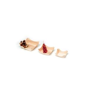 PIATTINO QUADRO cm.8x8x3h confezione 100pz LEGNO FINDER FOOD