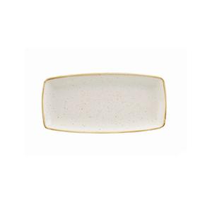 PIATTO RETTANGOLARE cm.35x18,50 bianco puntinato STONECAST