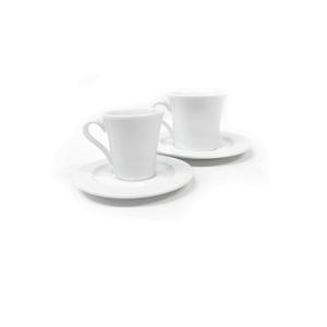 TAZZA CAFFE' CON PIATTO cl.7,4 cm.6,1xH.6,3 porcellana bianca BARRA