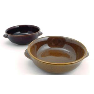 TEGAME TONDO CON MANICI cm.13x5h miele STONEWARE