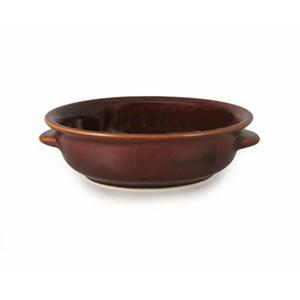 TEGAME TONDO CON MANICI cm.15x5h marrone STONEWARE