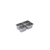 BACINELLA GN 1/4 cm.26,5x16,2xH.10 ACCIAIO INOX LUCIDO AISI 304