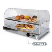 VPC2 VETRINA C/PIANO CALDO 
INOX + RIP.INTERMEDIO + CUPOLA