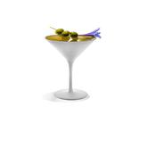 CALICE COCKTAIL MARTINI cl. 24 vetro soffiato BIANCO-ORO OLYMPIC