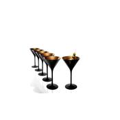 CALICE COCKTAIL MARTINI cl.24 vetro soffiato NERO-ORO OLYMPIC