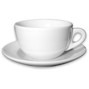 TAZZA CAFFELATTE C/PIATTO cl.35 porcellana bianca VERONA