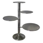 PORTATORTE GIREVOLE 4 PIANI cm.20-28-32 H.69 ACCIAIO INOX art.1605
