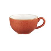 TAZZA CAPPUCCIO cm.9,5x5,5h cl.22,7 arancio puntinato STONECAST