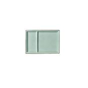 PIATTO 2 SCOMPARTI cm.31x22 porcellana JUSTCOLOR GREEN