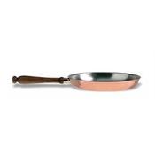 PADELLA LEGGERA FLAMBE' cm.28 manico legno RAME STAGNATO