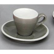 TAZZA CAFFE' CON PIATTO cl.7 porcellana GRIGIO BREAKFAST 390/390