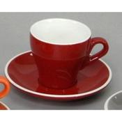 TAZZA CAFFE' CON PIATTO cl.7 porcellana ROSSO BREAKFAST 390/390