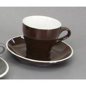 TAZZA THE CON PIATTO cl.18 porcellana MARRONE BREAKFAST 389/389