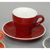 TAZZA THE CON PIATTO cl.18 porcellana ROSSO BREAKFAST 389/389