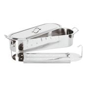 PESCIERA CON GRIGLIA E COPERCHIO cm45x16x11,50h ACCIAIO INOX