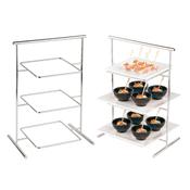 SUPPORTO 3 PIANI cm.29x17x41h cromato ACCIAIO INOX