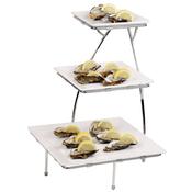 SUPPORTO 3 PIANI cm.37,50x37,50x50h cromato ACCIAIO INOX