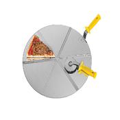 CACCIAPIZZA cm45 6 porzioni manico giallo DISCO ACCIAIO INOX