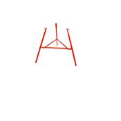 SUPPORTO RINFORZATO CON 3 GAMBE H.75cm ferro rosso LA IDEAL